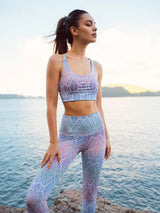 Onzie - High Rise Midi Leggings in Rainbow Snake