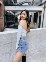 Wiskii - Seamless Open Back Long Sleeves Padded Top in Dawn