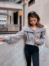 GYM & TONIC - Charcoal Riding Hood Zip Hoodie