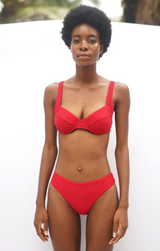 Salt & Sunscreen - Palawan Red Ribbed Bikini Top