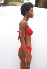 Salt & Sunscreen - Palawan Red Ribbed Bikini Top