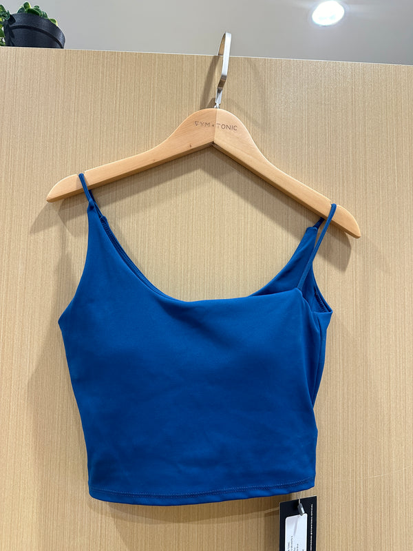 Gym & Tonic - Asymmetric Padded Top in Bondi Blue