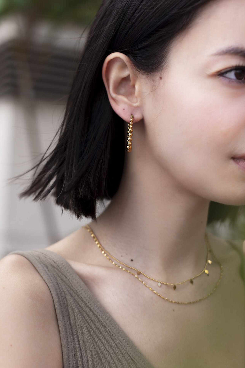 Lime Jewelry - Beaded Hoops Earrings
