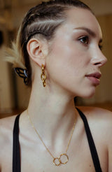 Lime Jewelry - Double Hoop Dangling Earrings
