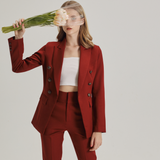 TIANA - Kyrah Double-Breasted Blazer in Classic Red
