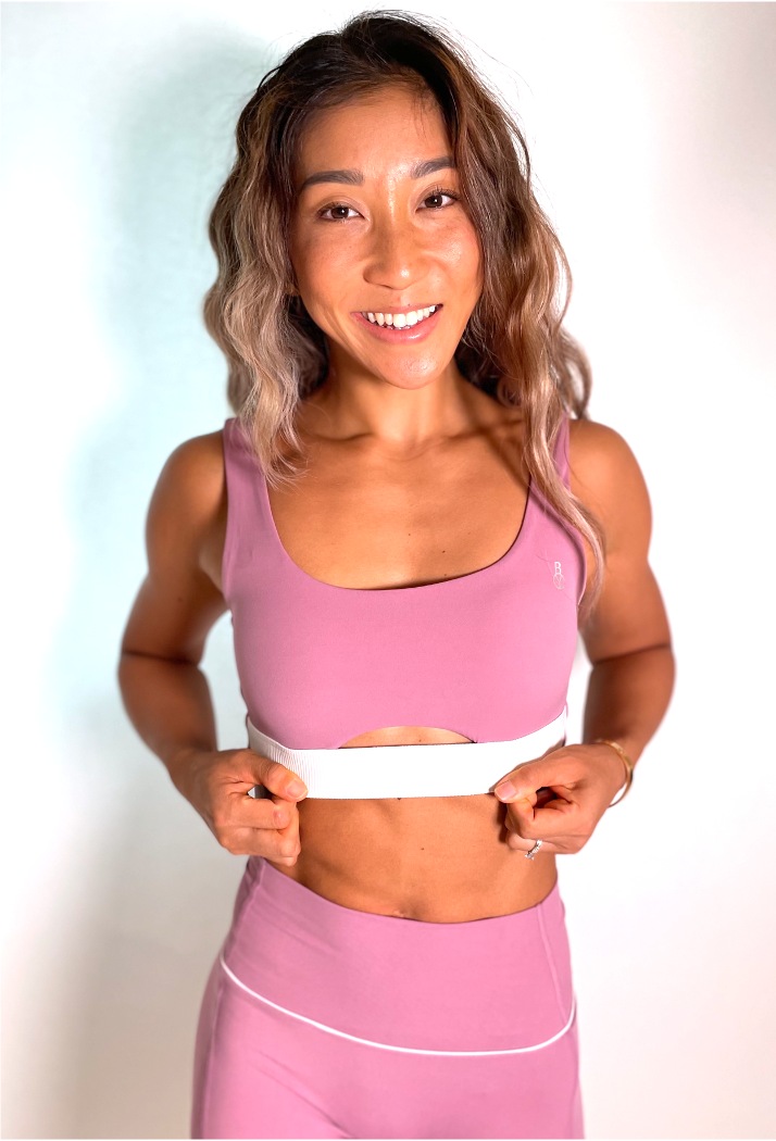 BYO ACTIVE - BERRY PINK BEAR ESSENTIALS SPORTS BRA