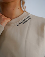 Metanoia - Fearless Crop Sweatshirt in Latte