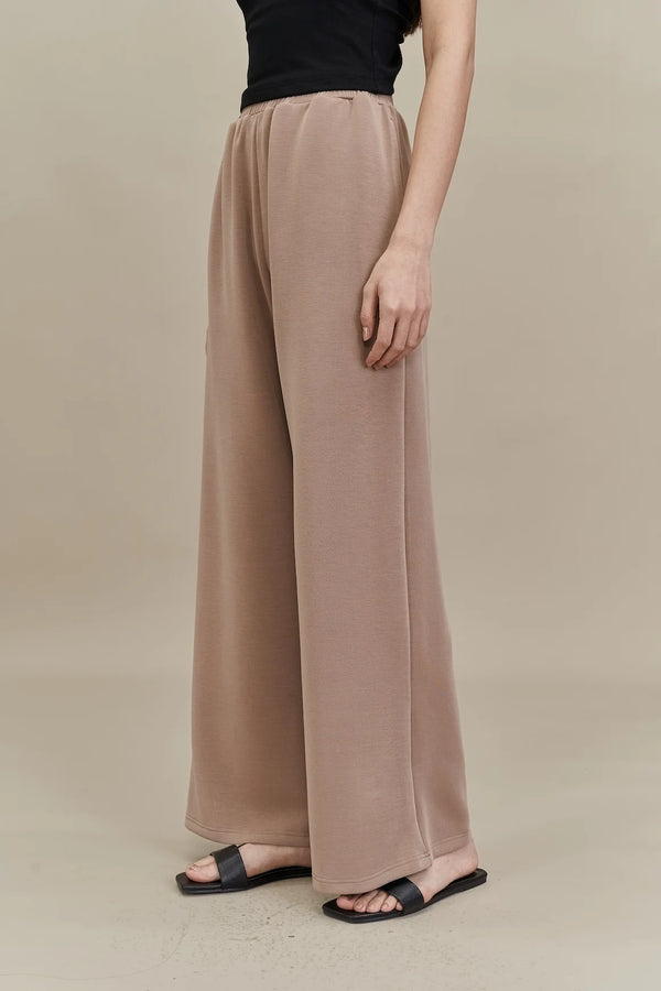 Emvy - Cloud Soft Touch Modal Wide-leg Pant in Beige