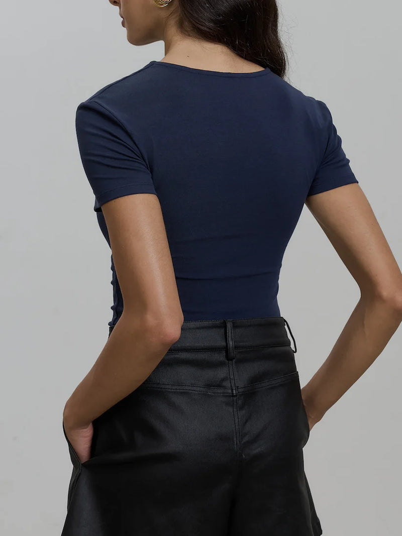 Emvy - Nicole Navy Padded Tshirt