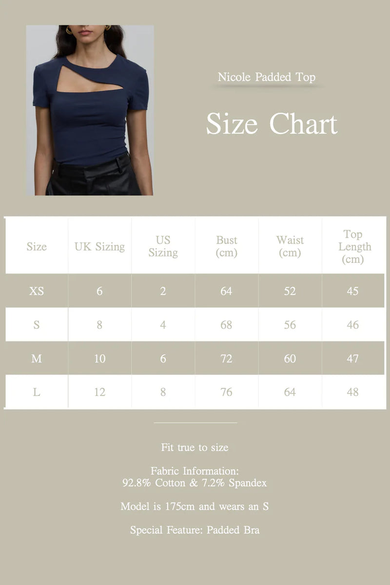 Emvy - Nicole Navy Padded Tshirt