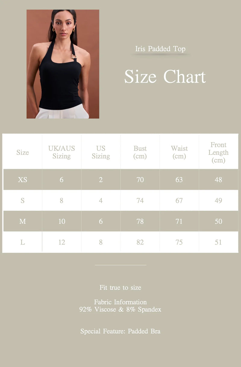 Emvy - Iris Padded Top in Black