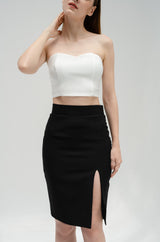 TIANA - High Slit Pencil Skirt in Black