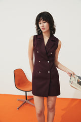 TIANA - Mademoiselle Sleeveless Blazer Dress in Burgundy