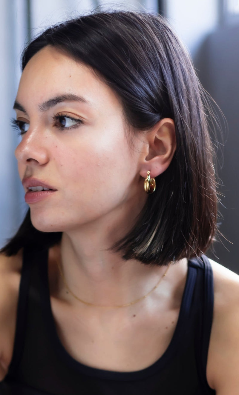 Lime Jewelry - Interlocking Hoops Earrings