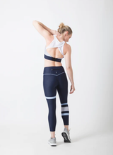 BYO ACTIVE - OARSOME CROP TOP IN NAVY & WHITE