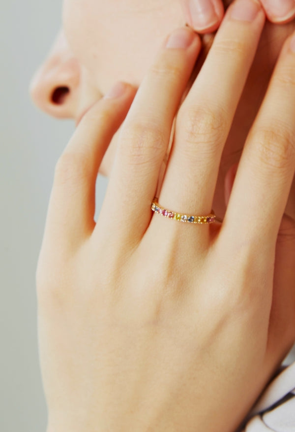 Nat C. Jewelry - Poppy Ring (Rainbow Sapphire Stones)
