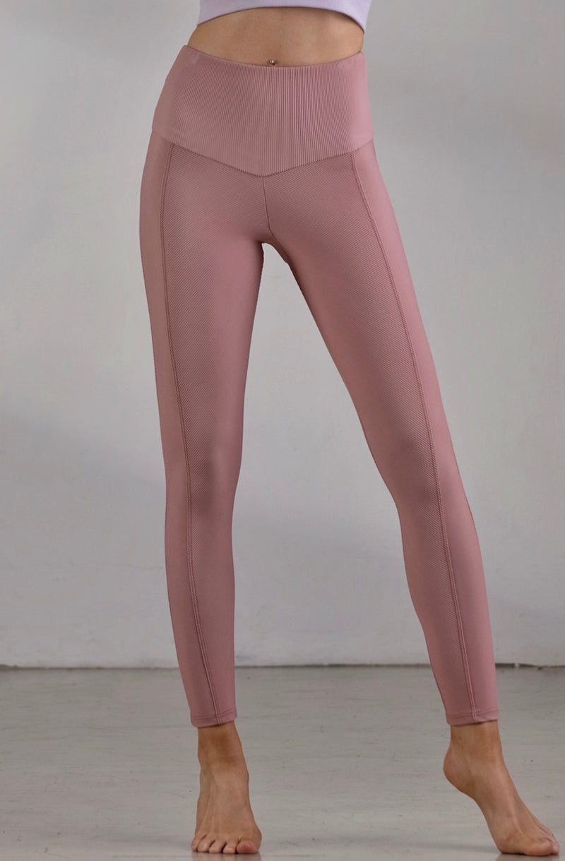 Florence Band Leggings - Final Sale - White & Light Pink Accent on Supplex  Navy - Small - Rogiani Inc