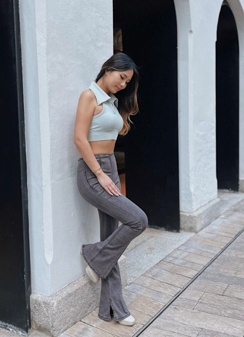 GYM & TONIC - Y2K High Rise Jeggings in Grey