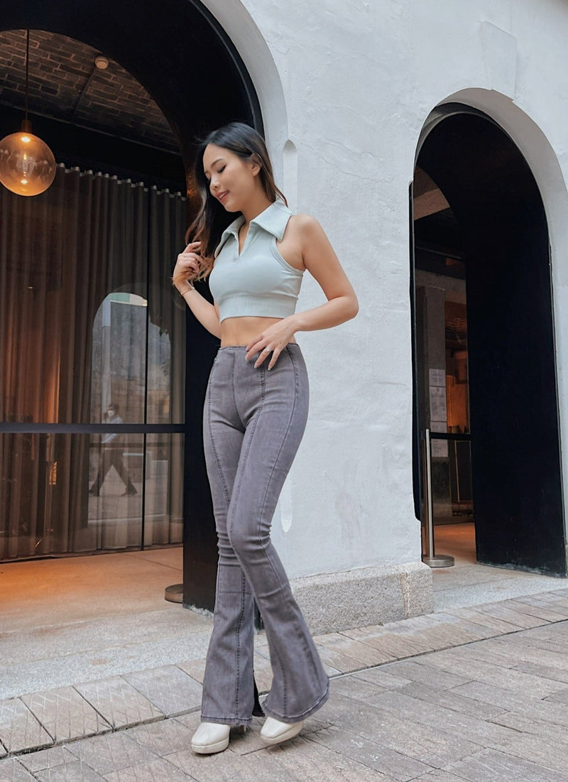 GYM & TONIC - Y2K High Rise Jeggings in Grey
