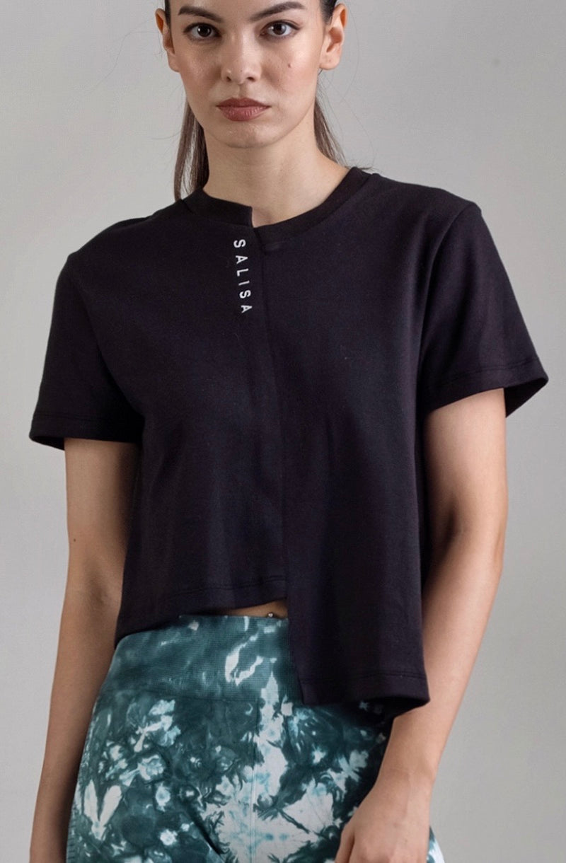 Salisa - Asymmetric T-Shirt in Black