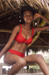 Salt & Sunscreen - Palawan Red Ribbed Bikini Top