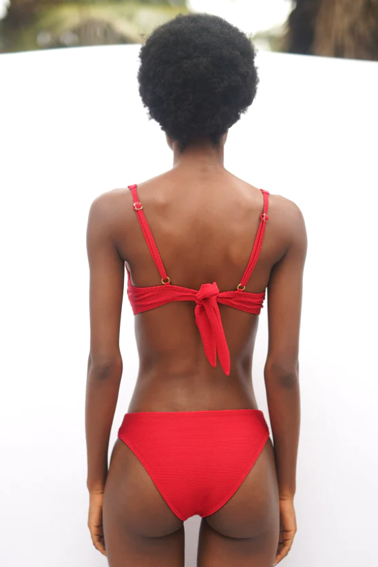 Salt & Sunscreen - Palawan Red Ribbed Bikini Top